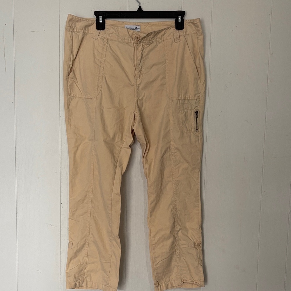 Caribbean Joe Women's Tan Cargo Pants